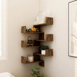 Vidaxl Wall Corner Shelves 2 Pcs Smoked Oak 40X40X50 Cm Engineered Wood - thumbnail 8
