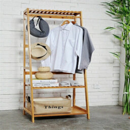 Wooden Clothes Rail  Shoe Bag Hat Living Room - thumbnail 6