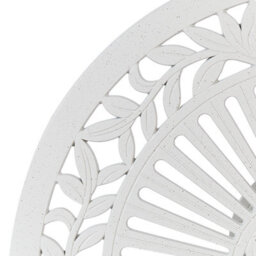 Beliani Off-White Aluminium Round Outdoor Dining Table 61Cm Diameter Vintage Patio Bistro Table - thumbnail 8