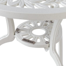 Beliani Off-White Aluminium Round Outdoor Dining Table 61Cm Diameter Vintage Patio Bistro Table - thumbnail 6