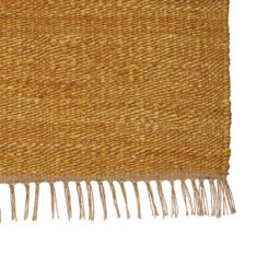 Beliani Mustard Jute Area Rug 80 X 150 Cm Handwoven Low-Pile With Tassels - thumbnail 5