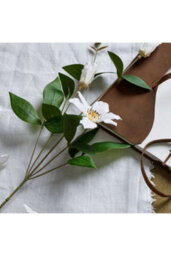 White Florida Clematis Artificial Flower Stem For Elegant Floral Arrangements - thumbnail 2