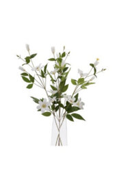 White Florida Clematis Artificial Flower Stem For Elegant Floral Arrangements - thumbnail 5