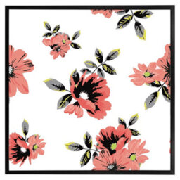 "Andrew Lee Pink Flowers (Picutre Frame) / 12X12"" / Oak"