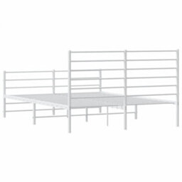 Berkfield Metal Bed Frame With Headboard And Footboard White 120X200 Cm - thumbnail 8
