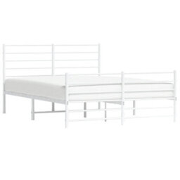Berkfield Metal Bed Frame With Headboard And Footboard White 120X200 Cm - thumbnail 4