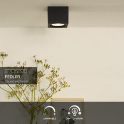 Lucide Fedler Modern Surface Mounted Ceiling Spotlight - Led Dim To Warm - Gu10 - 1X12W 2200K/3000K - Black - thumbnail 2
