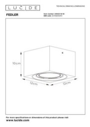 Lucide Fedler Modern Surface Mounted Ceiling Spotlight - Led Dim To Warm - Gu10 - 1X12W 2200K/3000K - Black - thumbnail 6