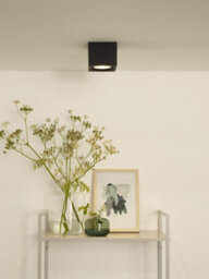 Lucide Fedler Modern Surface Mounted Ceiling Spotlight - Led Dim To Warm - Gu10 - 1X12W 2200K/3000K - Black - thumbnail 4
