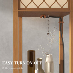 Natural Floor Lamp Standing Light With 3 Open Shelves For Living Room - thumbnail 3