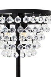 Orsina Clear Crystal Floor Lamp With Black Metal Frame, Elegant Transitional Floor Lamp With Crystal Beads - thumbnail 2