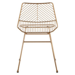 Orsina Interioirs By Premier Comfortable Small Gold Metal Wire Chair, Sturdy Metal Chair For Kitchen, Outdoor Tapered Chair For Patio - thumbnail 4
