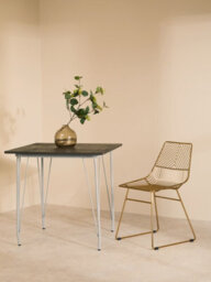 Orsina Interioirs By Premier Comfortable Small Gold Metal Wire Chair, Sturdy Metal Chair For Kitchen, Outdoor Tapered Chair For Patio - thumbnail 6