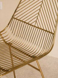 Orsina Interioirs By Premier Comfortable Small Gold Metal Wire Chair, Sturdy Metal Chair For Kitchen, Outdoor Tapered Chair For Patio - thumbnail 5