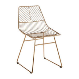 Orsina Interioirs By Premier Comfortable Small Gold Metal Wire Chair, Sturdy Metal Chair For Kitchen, Outdoor Tapered Chair For Patio - thumbnail 2