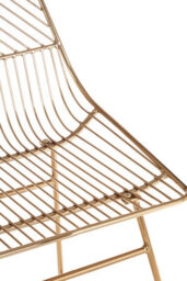 Orsina Interioirs By Premier Comfortable Small Gold Metal Wire Chair, Sturdy Metal Chair For Kitchen, Outdoor Tapered Chair For Patio - thumbnail 9