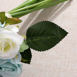 Artificial Silk Rose Bouquet - 12 Pink & Red Heads For Weddings, Home & Events Decor - thumbnail 6