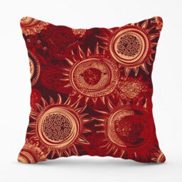 Warren Reed Designer Abstract Red Moon And Sun Cushions 45Cm X 45Cm - thumbnail 1