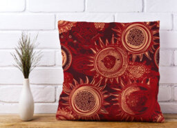 Warren Reed Designer Abstract Red Moon And Sun Cushions 45Cm X 45Cm - thumbnail 2