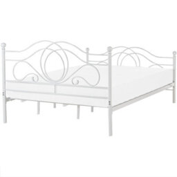 Beliani Bed Metal Lyra 180 X 200 Cm (Eu Super King) White - thumbnail 6