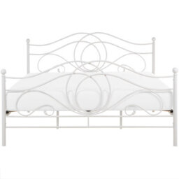 Beliani Bed Metal Lyra 180 X 200 Cm (Eu Super King) White - thumbnail 4