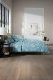 The Lyndon Company Petite Fleure Cotton Duck Egg Duvet Cover Set Blossom Floral Print Bedding With Elegant Piped Finish - thumbnail 2