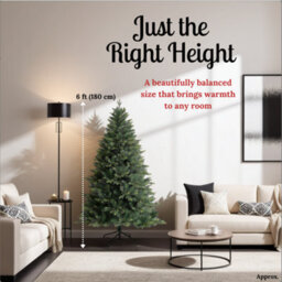 Evre Brunswick Spruce Extra Bushy Artificial Christmas Tree 6 Ft 180Cm 800 Tips - 4/5/6/7/8 Ft Available - thumbnail 3