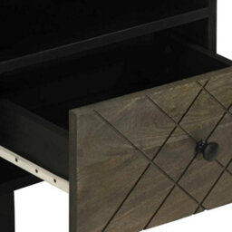 Bedside Cabinet Table Solid Mango Wood Bedroom Drawers Shelving - thumbnail 4