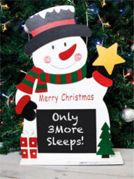 My Smart Buy Wooden Snowman Chalkboard - Writable Blackboard Surface, Festive Red & Green Christmas Decoration - thumbnail 3