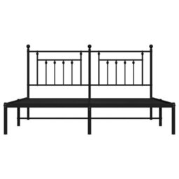 Berkfield Metal Bed Frame With Headboard Black 183X213 Cm - thumbnail 6