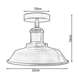 Ledsone Vintage Industrial Ceiling Light Green Brass Metal Semi Flush Mount For Kitchen & Porch - thumbnail 4