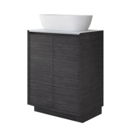 Plum&clay Matterhorn Dark Oak Floor Standing Bathroom Vanity Unit With White Countertop (W)600mm (H)850mm - thumbnail 2