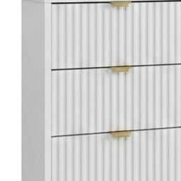 Writing Desk With Storage Tireno Bis White Velvet Mdf Laminated Board Fluted Drawer Fronts Modern Furniture For Home Office Study - thumbnail 4