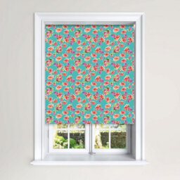 Lister Cartwright South Pacific Floral Blackout Roller Blinds Easy Fit Child Safety Included (Blue, 60 Cm Width X 140 Cm Drop)