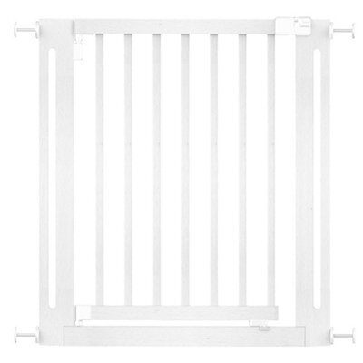 Safetots Wooden Elegance Gate, White, 79Cm - 87Cm, Pressure Fit Safety Gate, 57Cm Extra Wide Doorway, Easy Installation - image 1