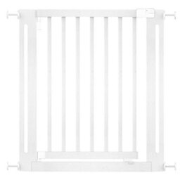 Safetots Wooden Elegance Gate, White, 79Cm - 87Cm, Pressure Fit Safety Gate, 57Cm Extra Wide Doorway, Easy Installation