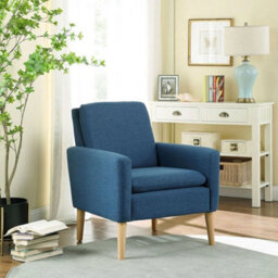 Armchair Comfy Fabric Accent Chair Upholstered Single Sofa Arm Chairs Bedroom - thumbnail 4
