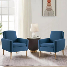 Armchair Comfy Fabric Accent Chair Upholstered Single Sofa Arm Chairs Bedroom - thumbnail 3