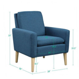 Armchair Comfy Fabric Accent Chair Upholstered Single Sofa Arm Chairs Bedroom - thumbnail 2