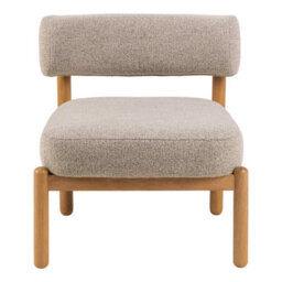 Wyld Haus Nook Cream Bouclé Lounge Chair With Oak Legs - thumbnail 2