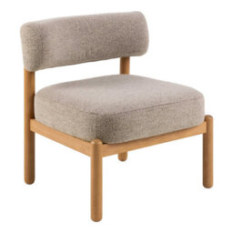 Wyld Haus Nook Cream Bouclé Lounge Chair With Oak Legs - thumbnail 3
