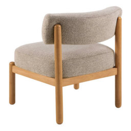 Wyld Haus Nook Cream Bouclé Lounge Chair With Oak Legs - thumbnail 4