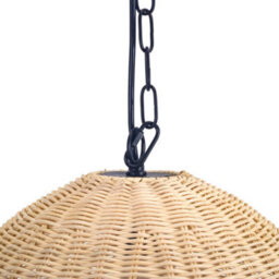 Luminosa Lighting Luminosa Cortic 40Cm Dome Pendant Ceiling Light Black, Natural Rattan E27 15W - thumbnail 4