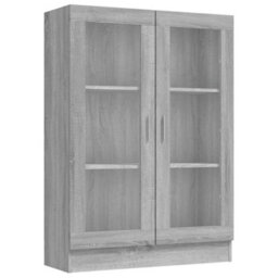 Berkfield Vitrine Cabinet Grey Sonoma 82.5X30.5X115 Cm Engineered Wood - thumbnail 2