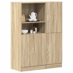 Berkfield 2 Piece Kitchen Cabinet Set Sonoma Oak Engineered Wood - thumbnail 1