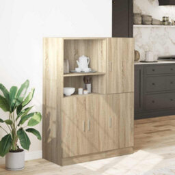 Berkfield 2 Piece Kitchen Cabinet Set Sonoma Oak Engineered Wood - thumbnail 3
