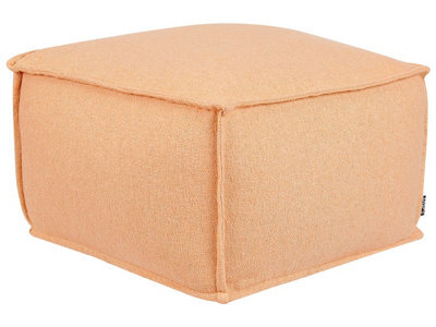 Wyld And Coco Orange Cotton Pouffe With Removable Cover And Eps Ball Filling, Square Footstool 50 X 50 X 30 Cm - image 1