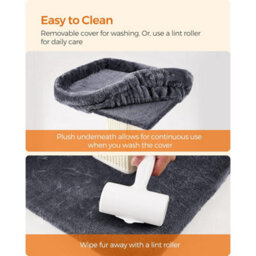 Songmics Feline Scratching Tower, Cat Scratcher With Cozy Perch, Sisal Wrapped Post With Pompom, Dark Grey - thumbnail 5