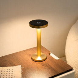 Auraglow Rechargeable Cordless Led Table Lamp - Milan - Brass - thumbnail 2