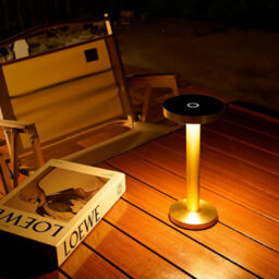 Auraglow Rechargeable Cordless Led Table Lamp - Milan - Brass - thumbnail 3